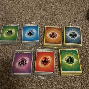 Pokemon Sealed Energy Cards x 7 Packs Bundle Assorted Brand New